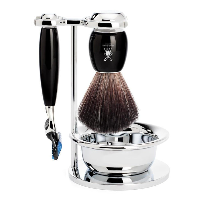 MÜHLE Vivo Black Resin 4-Piece Black Fiber & Fusion Shaving Set