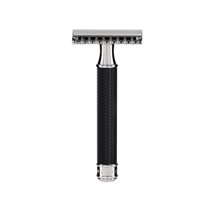 MÜHLE TRADITIONAL Black/Chrome Safety Razor (Open Comb)MÜHLE TRADITIONAL Black/Chrome Safety Razor (Open Comb)